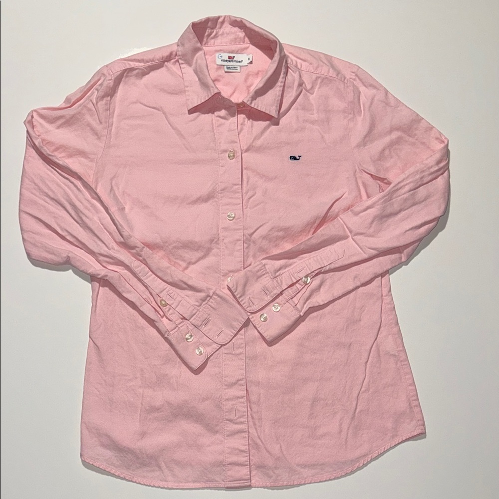 Vineyard Vines Men's Pink Long-Sleeve Button-Down Shirt Size 8
